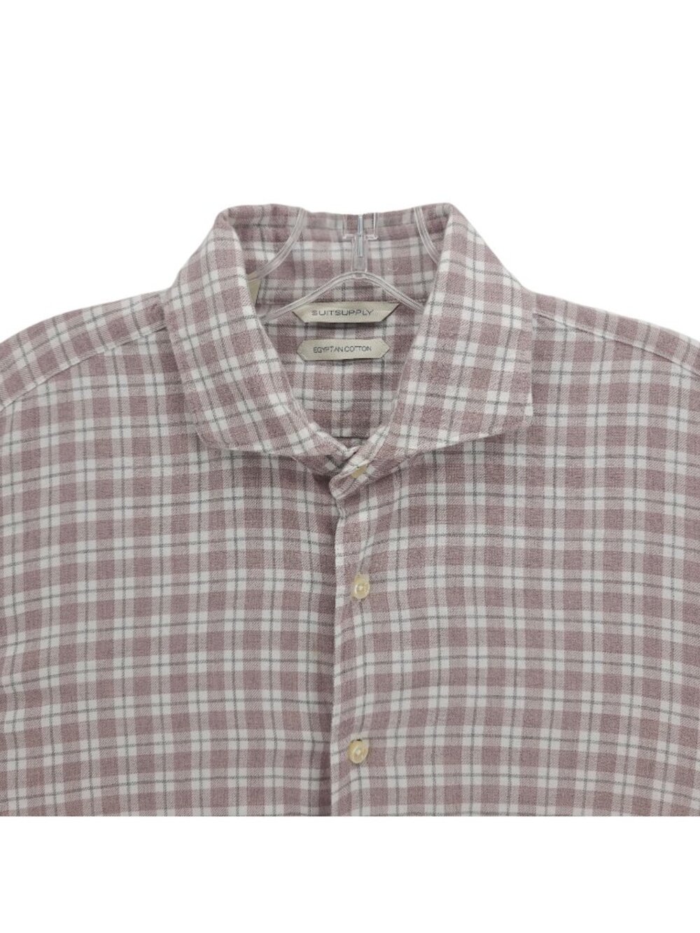 SUITSUPPLY Shirt 100% Egyptian Cotton Extra Slim Fit Plaid Size 15 3/4 - 40